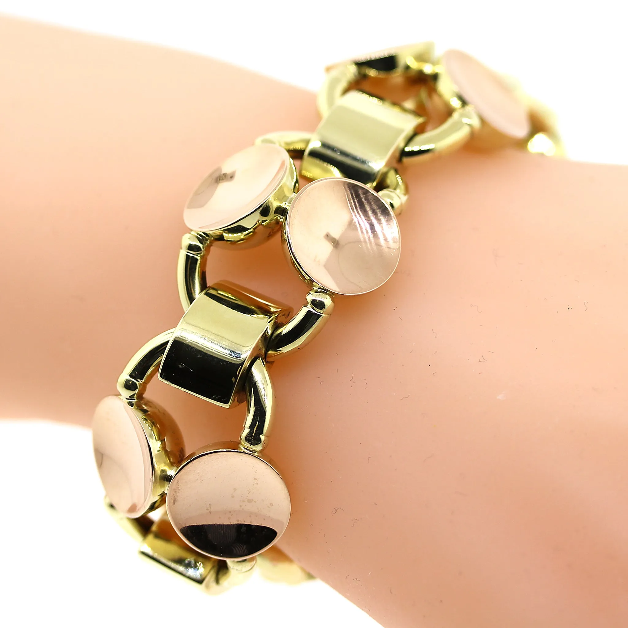 Retro Style Two-Tone Gold Bracelet