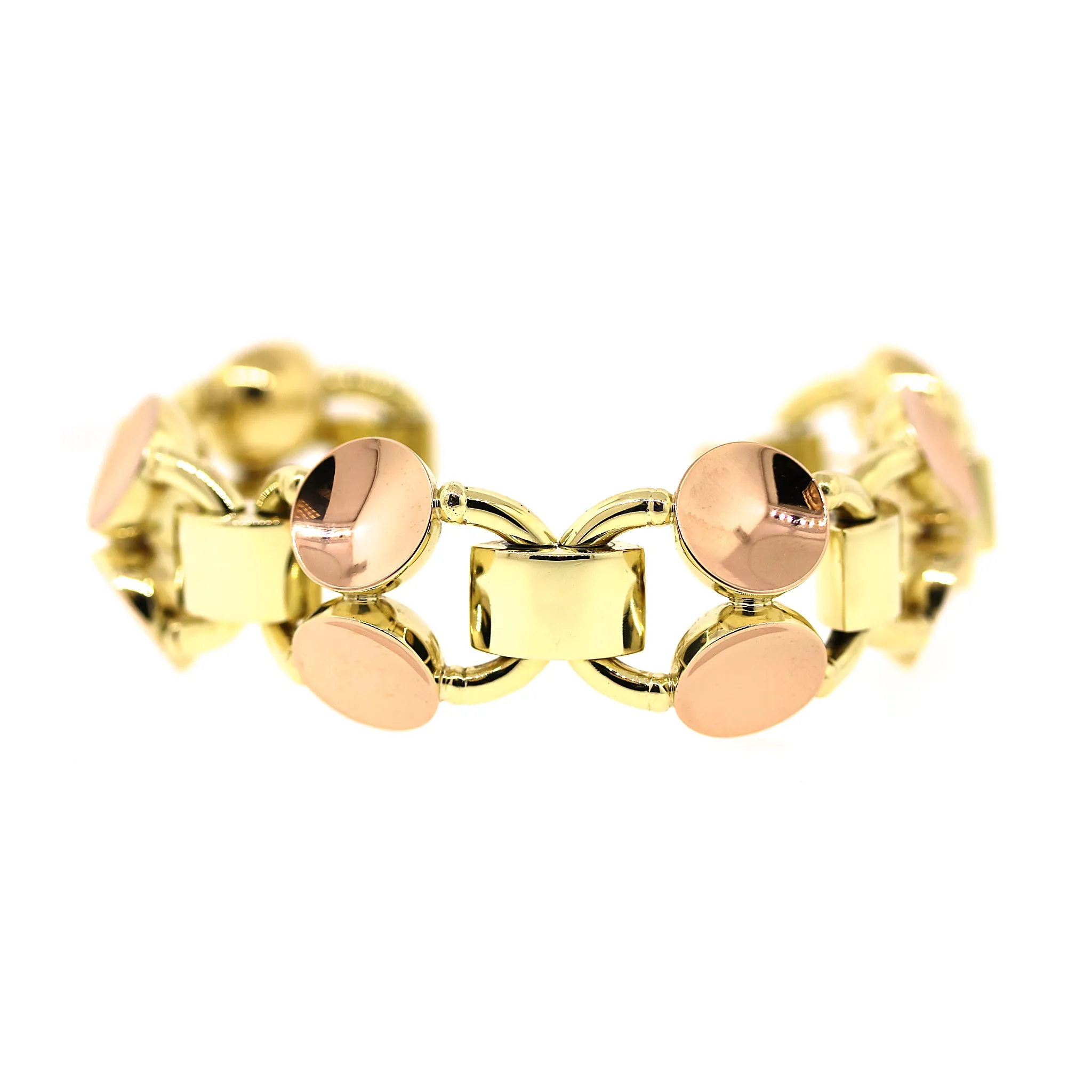 Retro Style Two-Tone Gold Bracelet