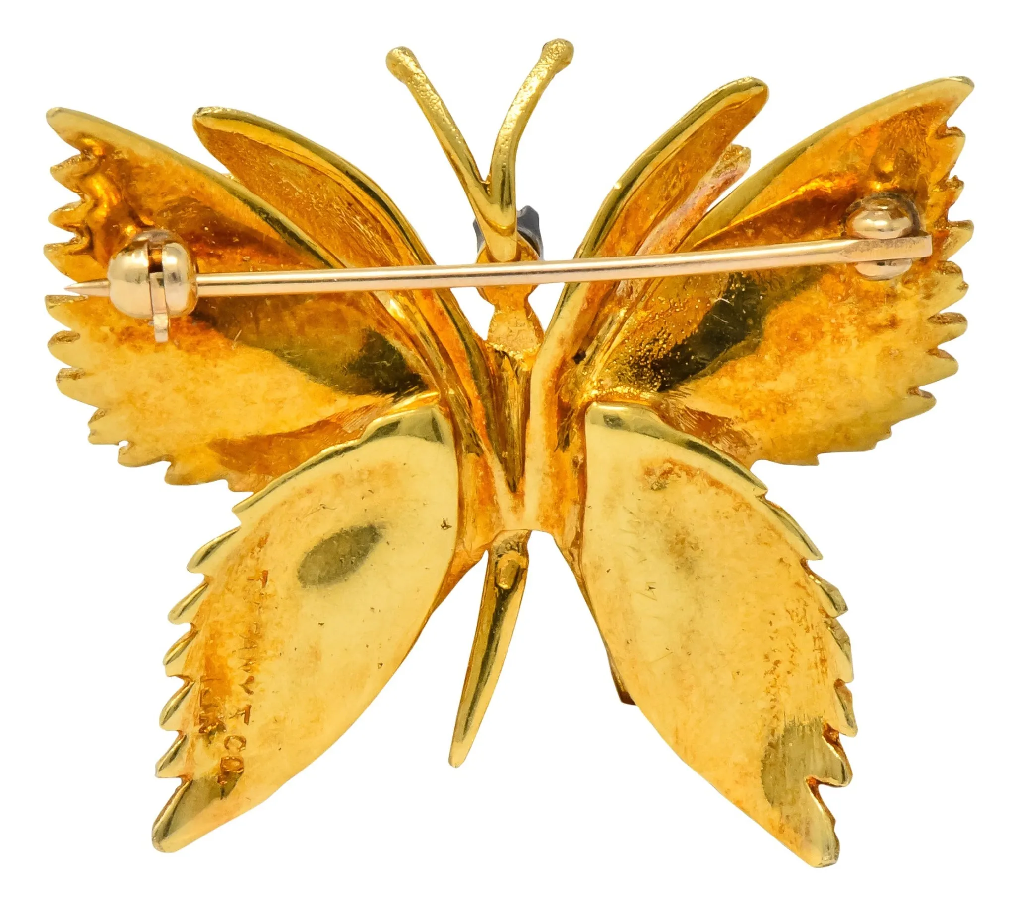 Retro Tiffany & Co. Diamond 18 Karat Gold Butterfly Brooch