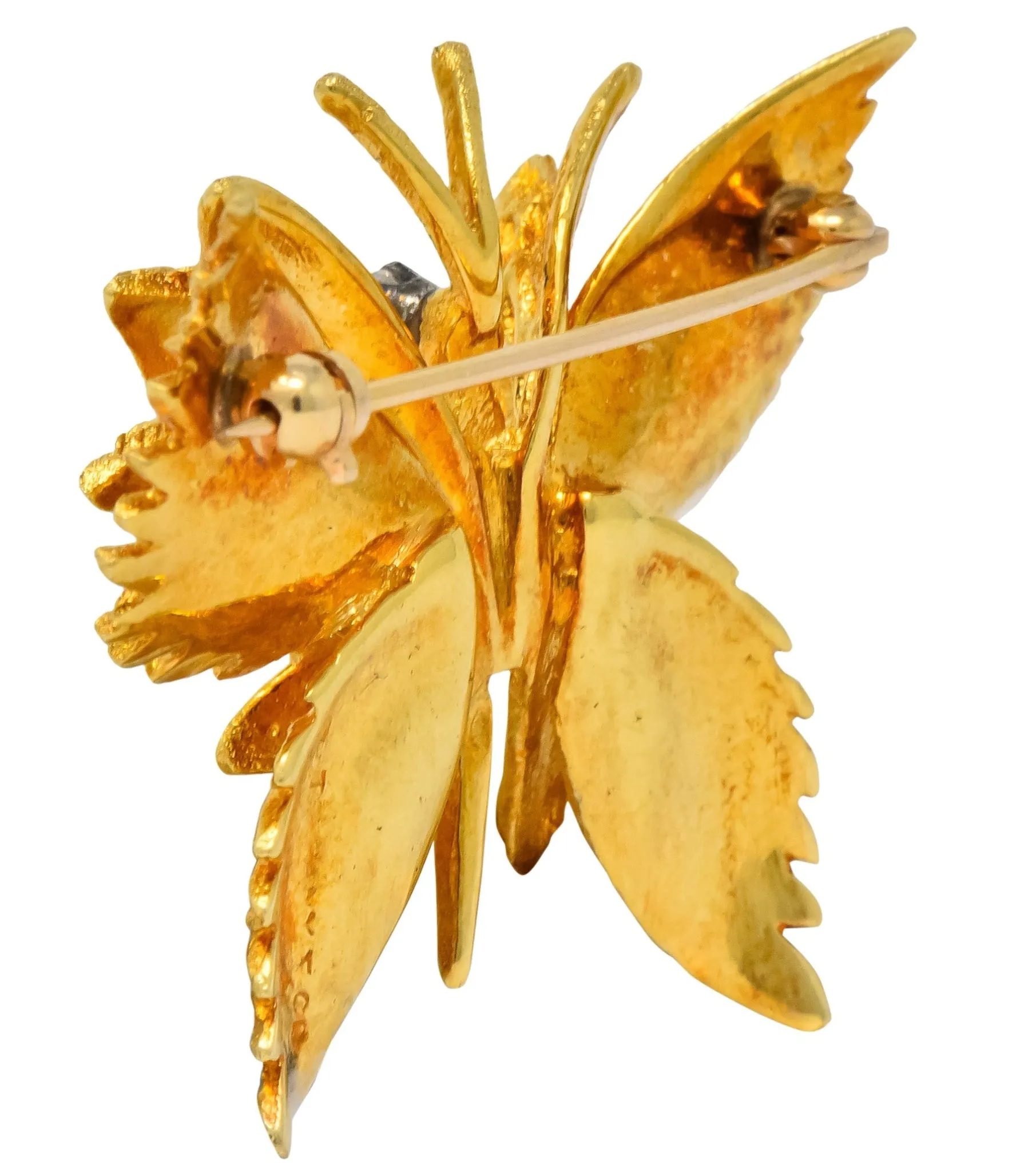 Retro Tiffany & Co. Diamond 18 Karat Gold Butterfly Brooch