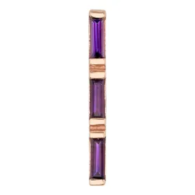 Rosalia 3 Threaded End in Gold with Amethyst