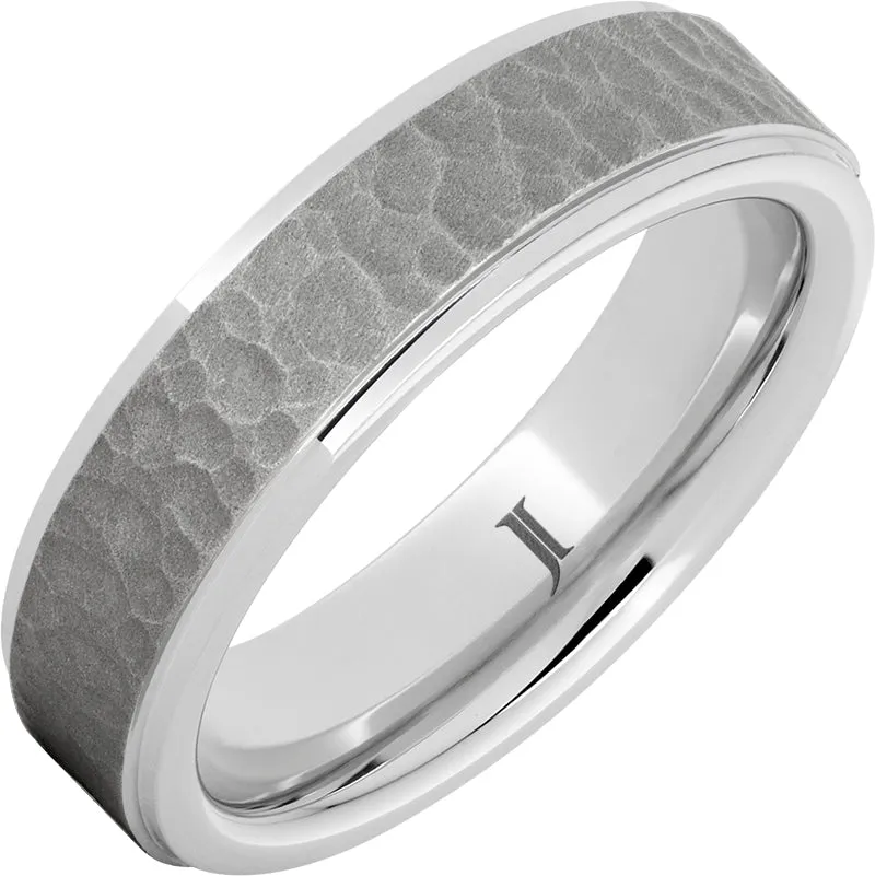 Serinium Men's Moon Crater Ring with Sandblast Finish