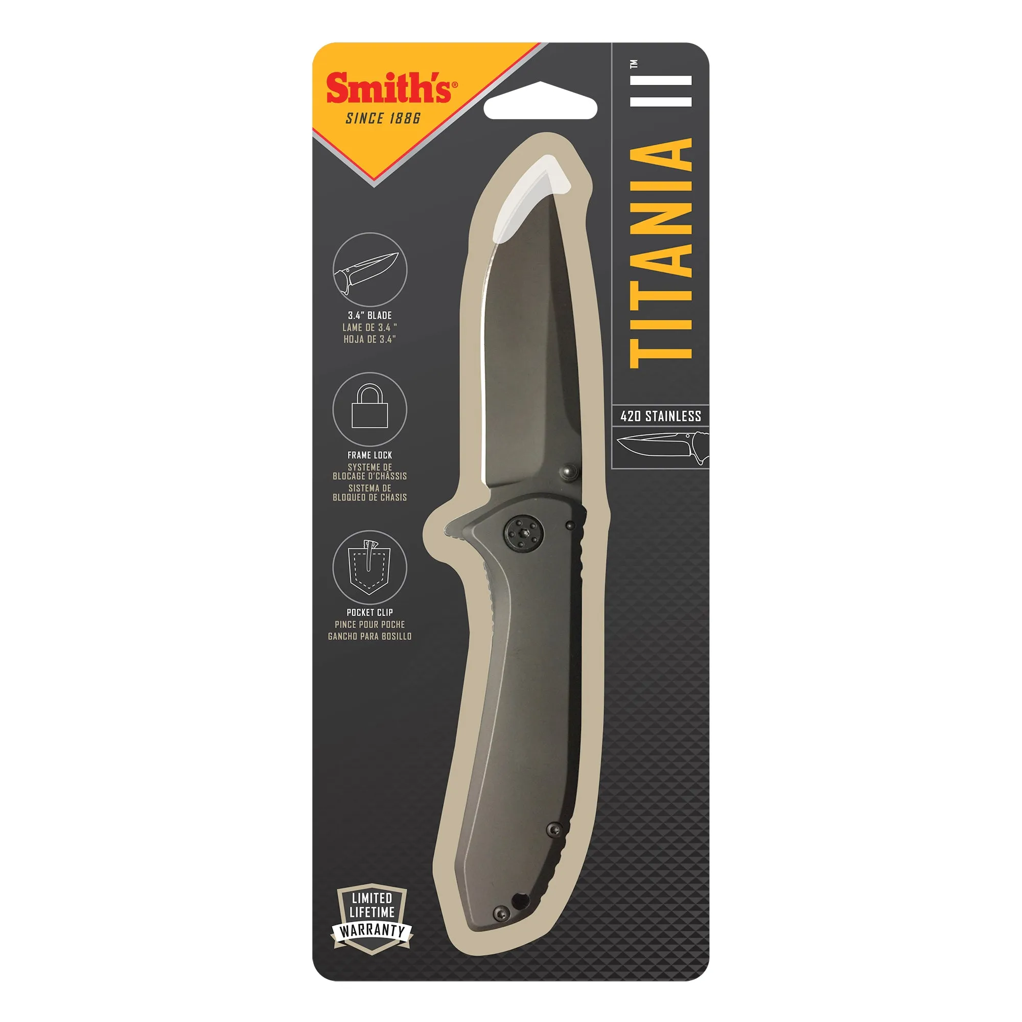 Smith's Titania II Knife 3.5 Blade Titanium