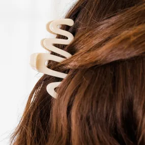 Spiral Style Hair Clip, Cream