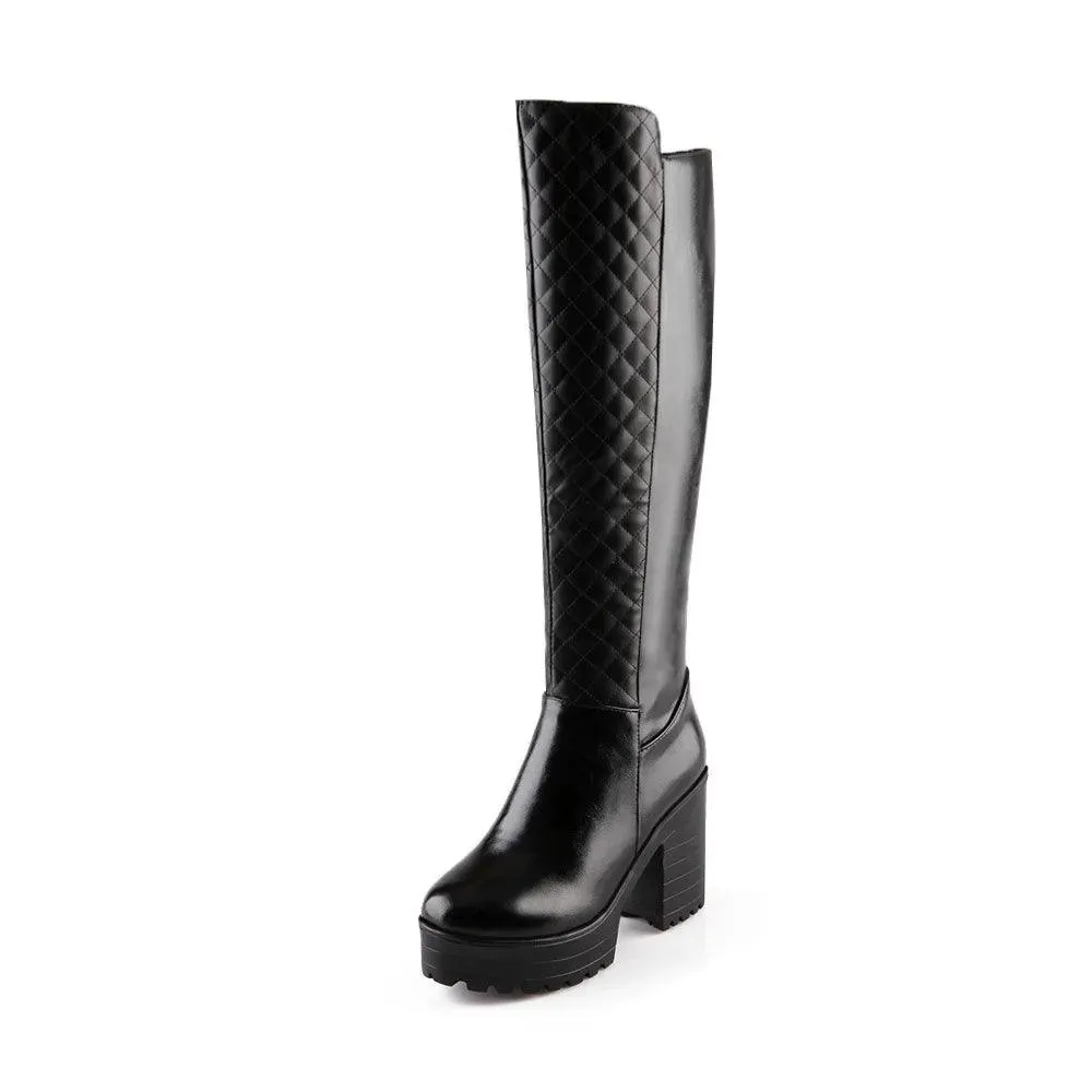 Square High Heels Riding Boots Women