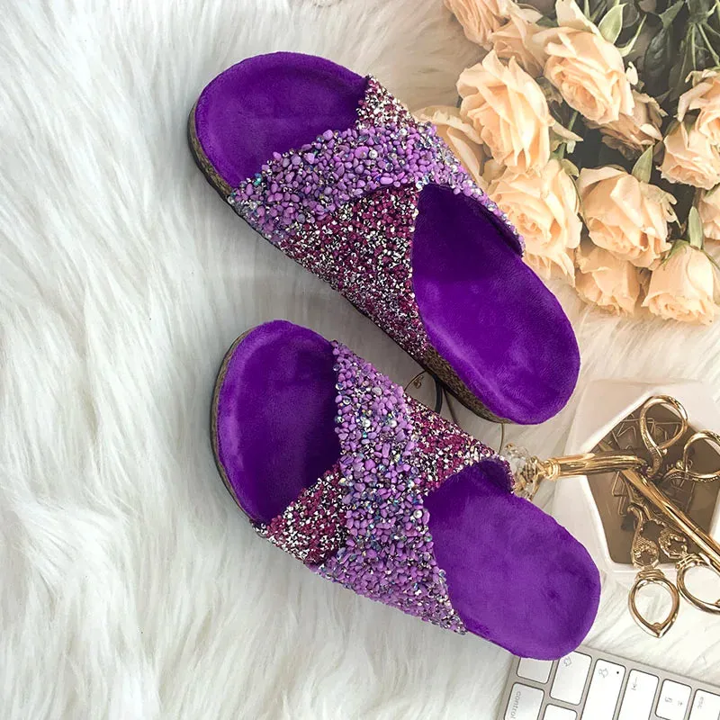 Summer Diamond Women Slippers Casual Bling rhinestones