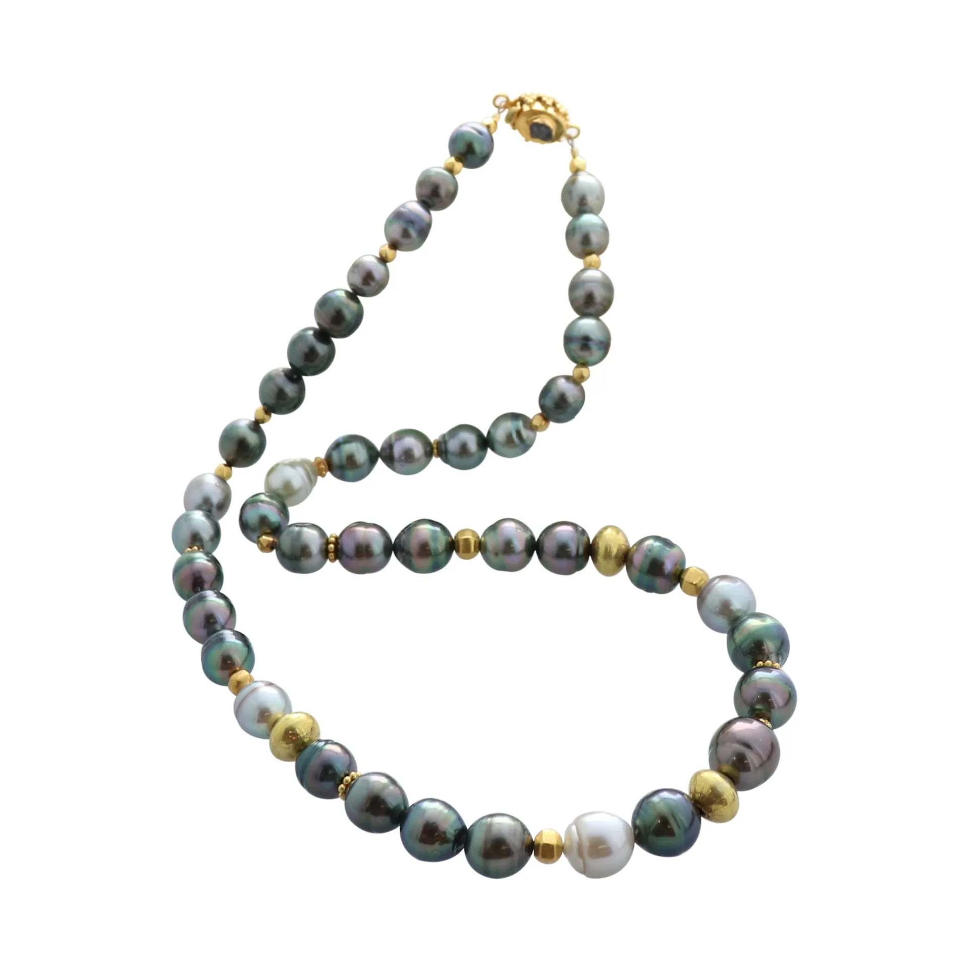 Tahitian Pearl 18K Gold Necklace With Diamond Clasp