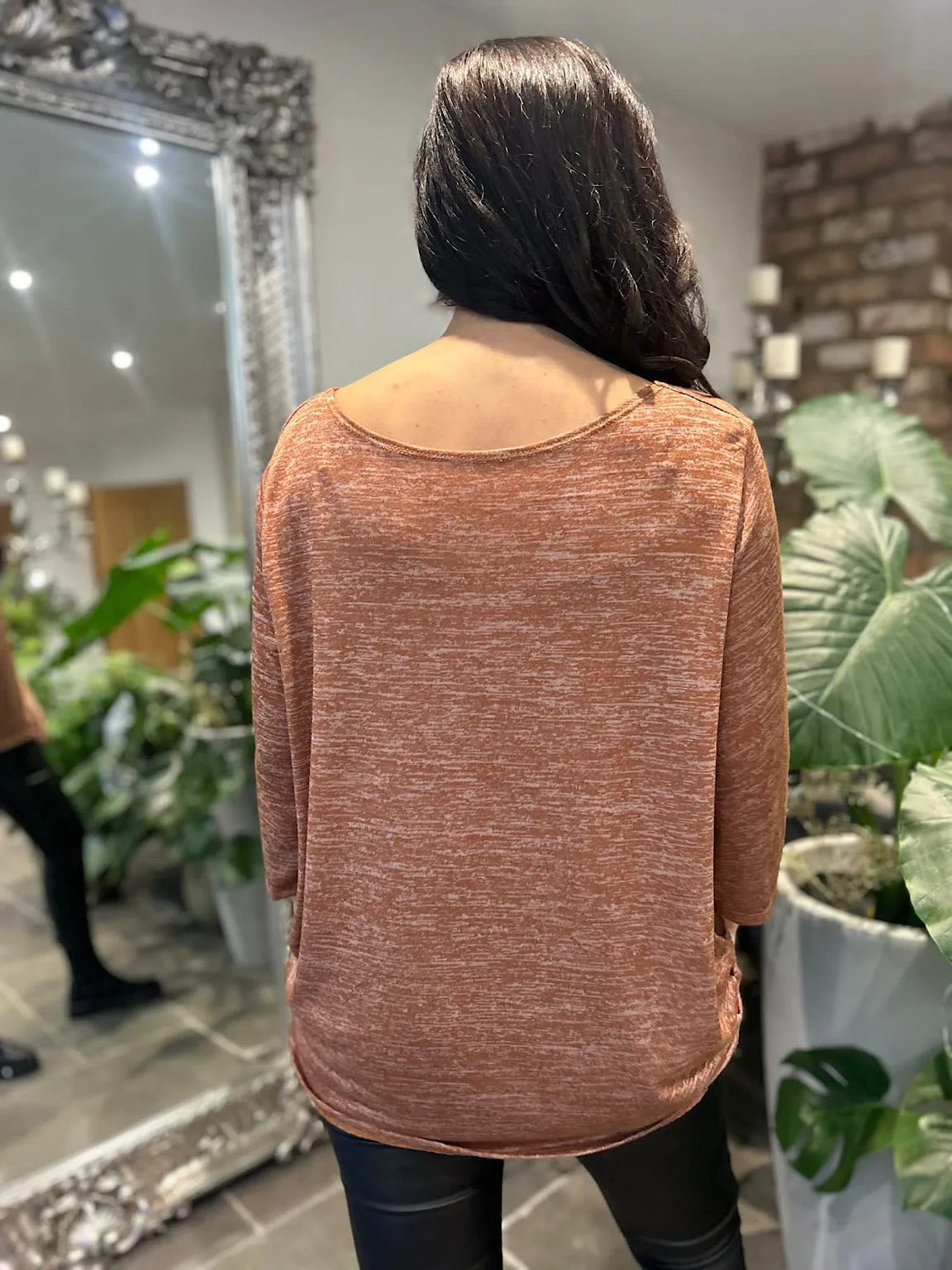 Tan Marl Lightweight Top Jennifer