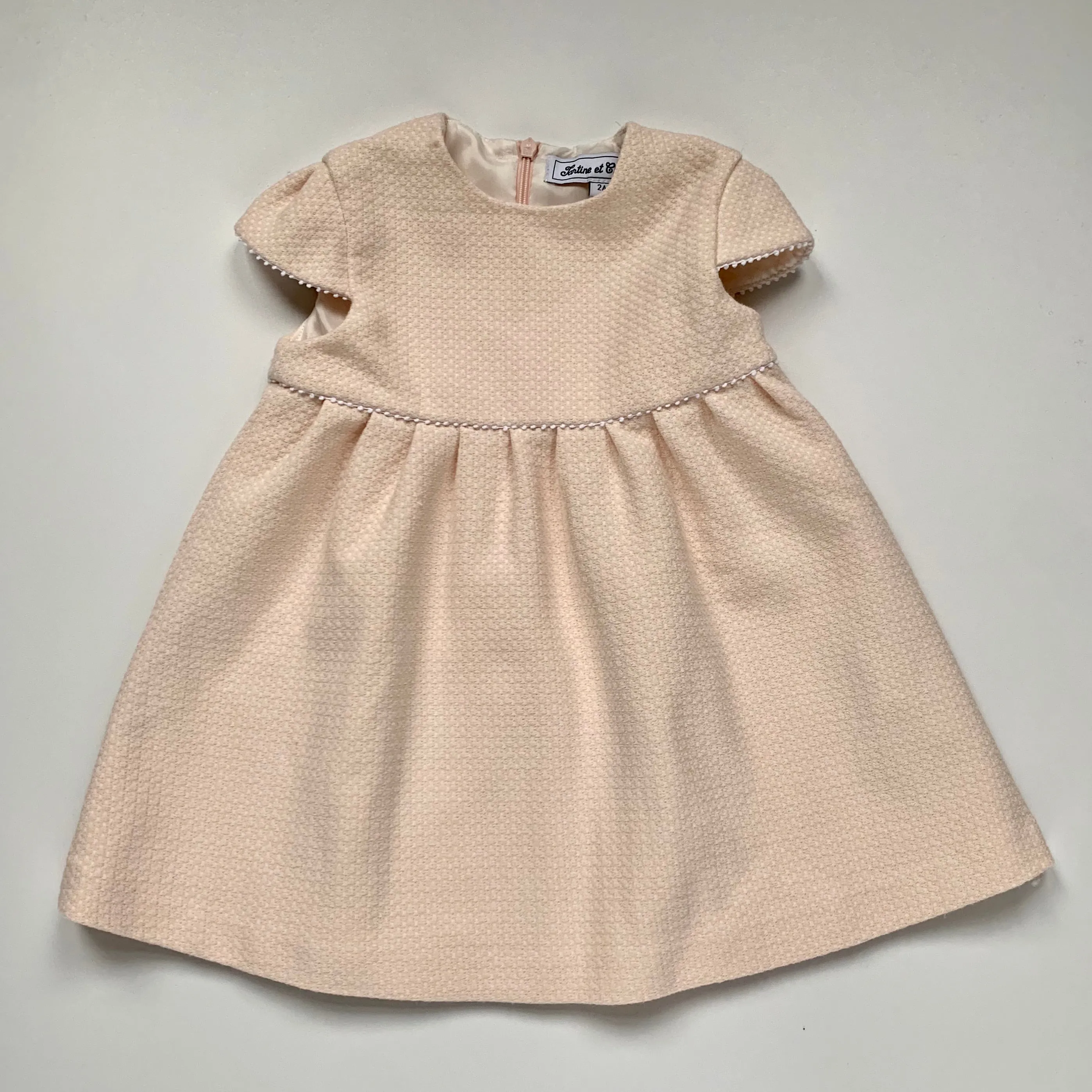 Tartine et Chocolat Pink Jacquard Dress: 2 Years