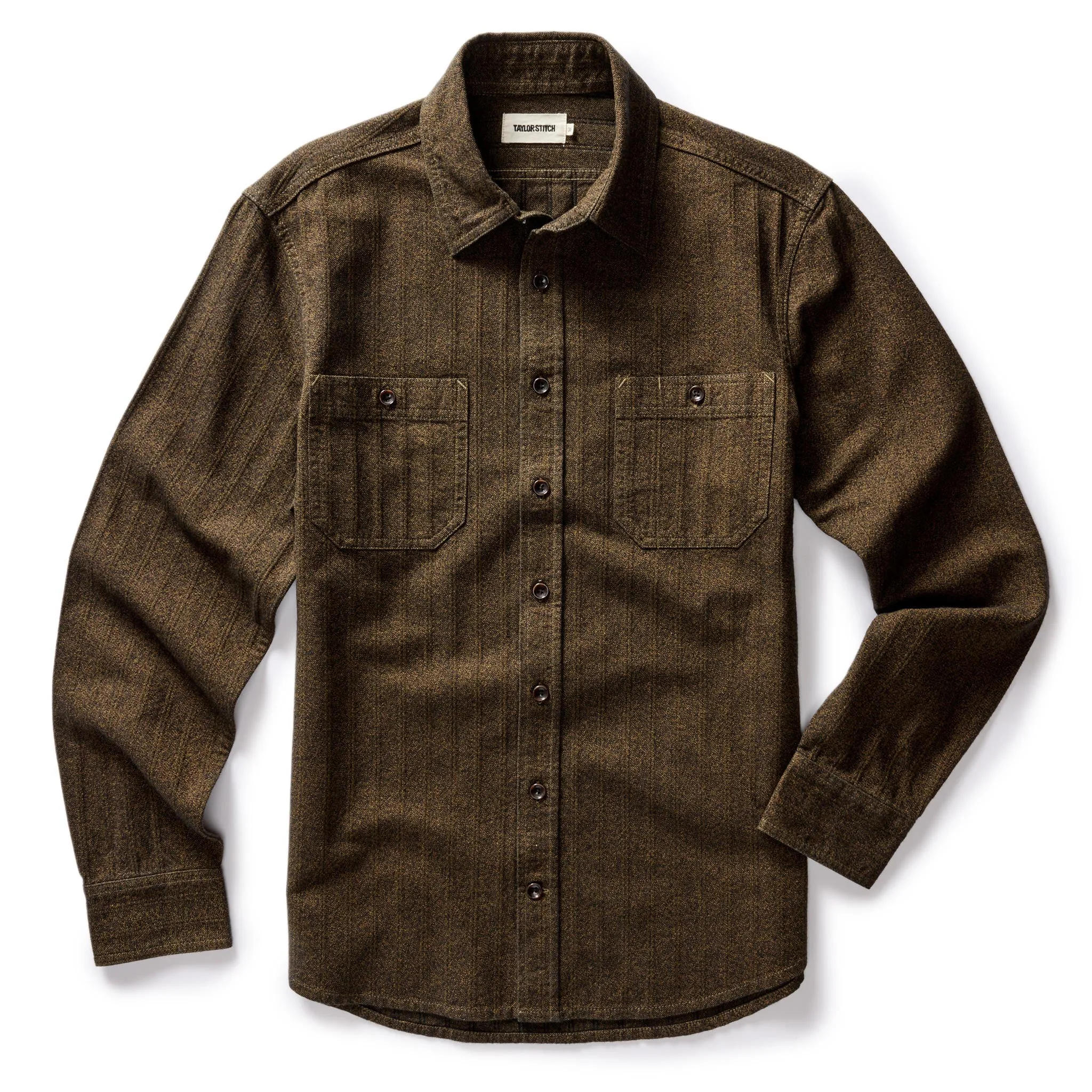 The Utility Shirt in Tarnished Brass Herringbone