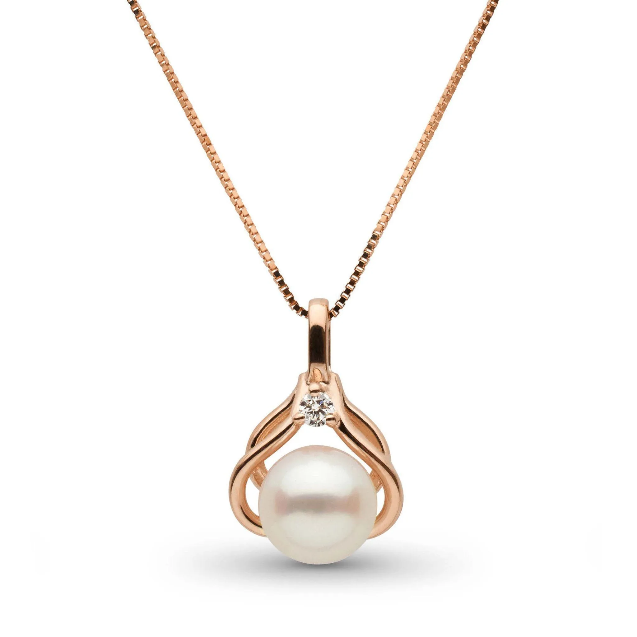 Tiara Collection Akoya Pearl and Diamond Pendant