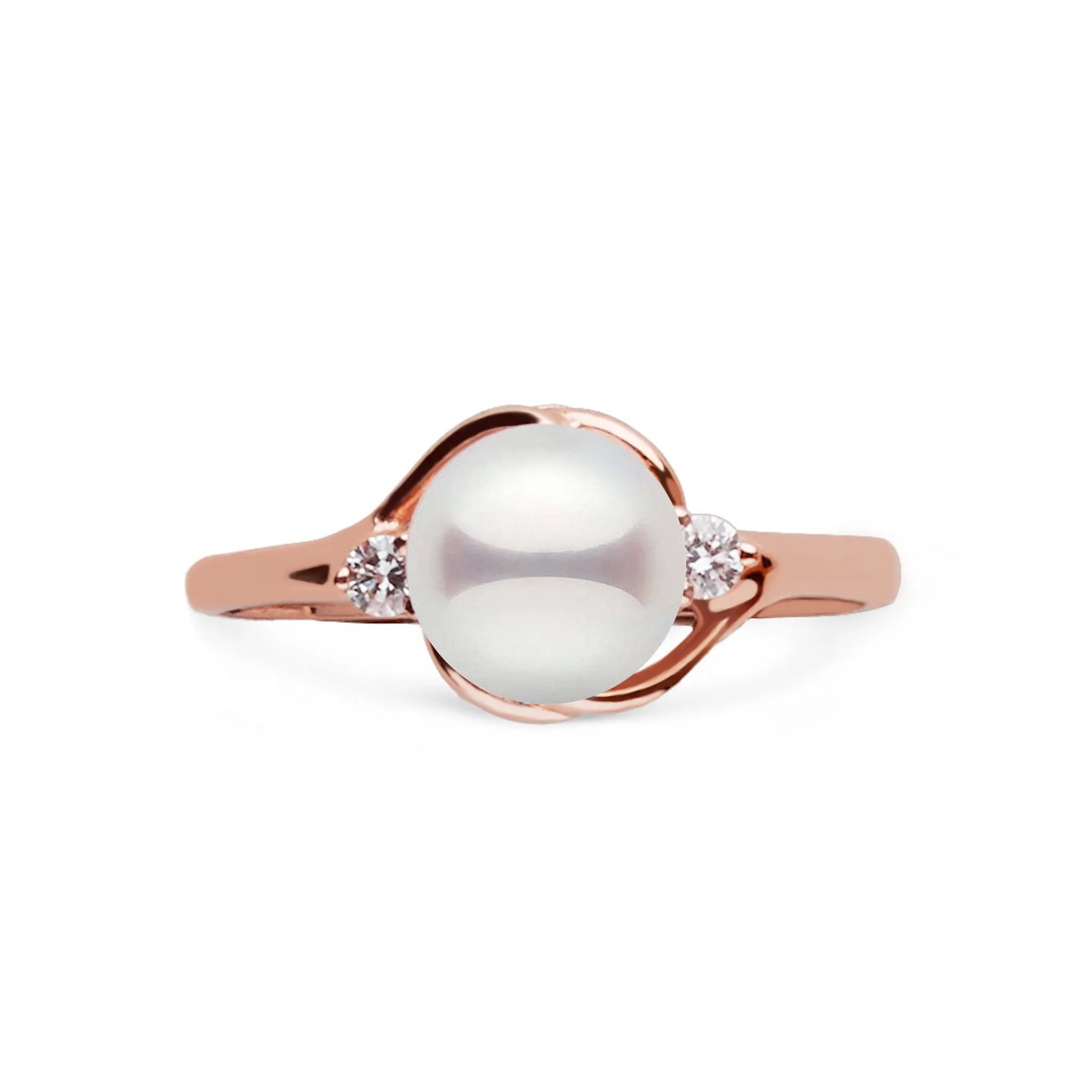 Tiara Collection Akoya Pearl and Diamond Ring