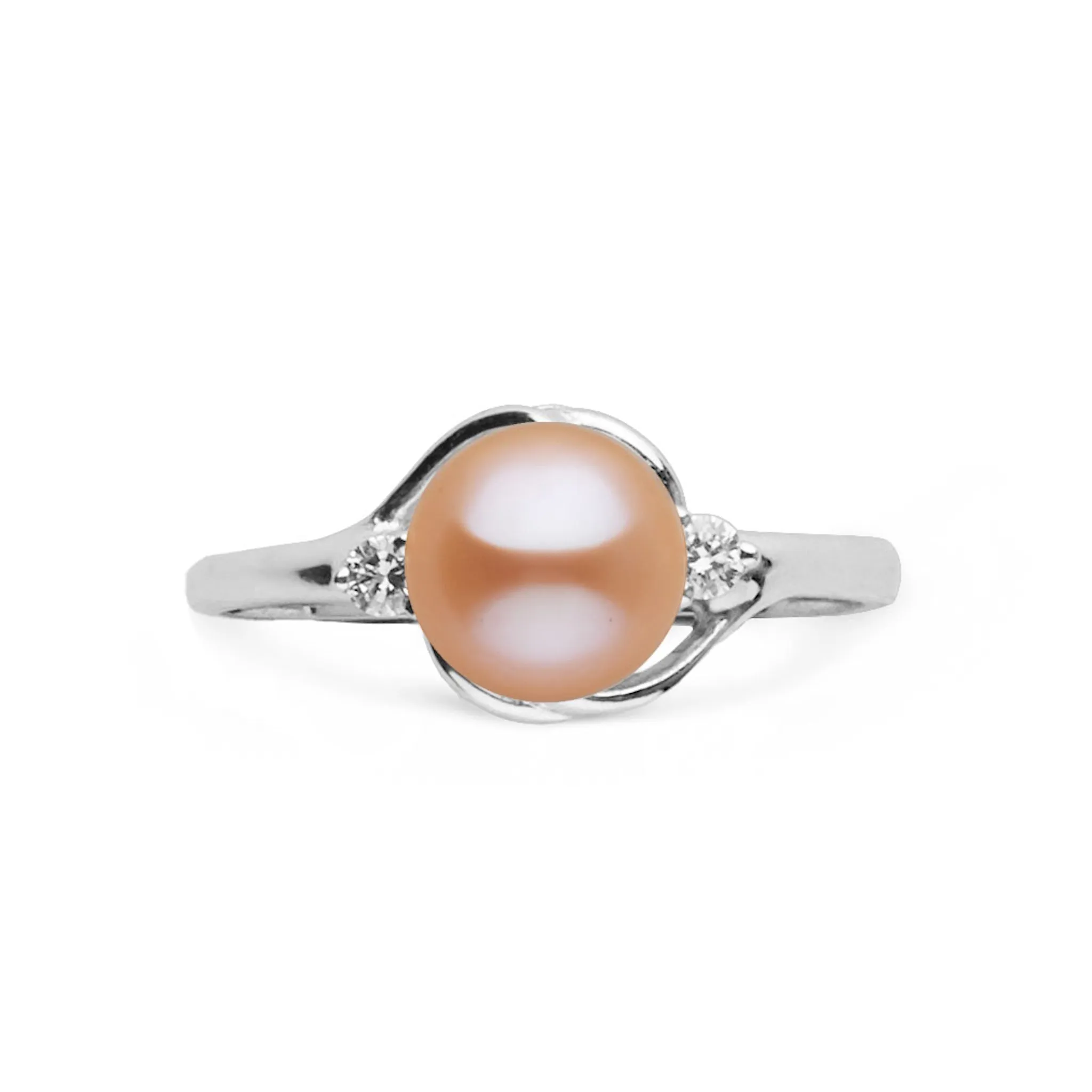 Tiara Collection Pink Freshadama Pearl and Diamond Ring