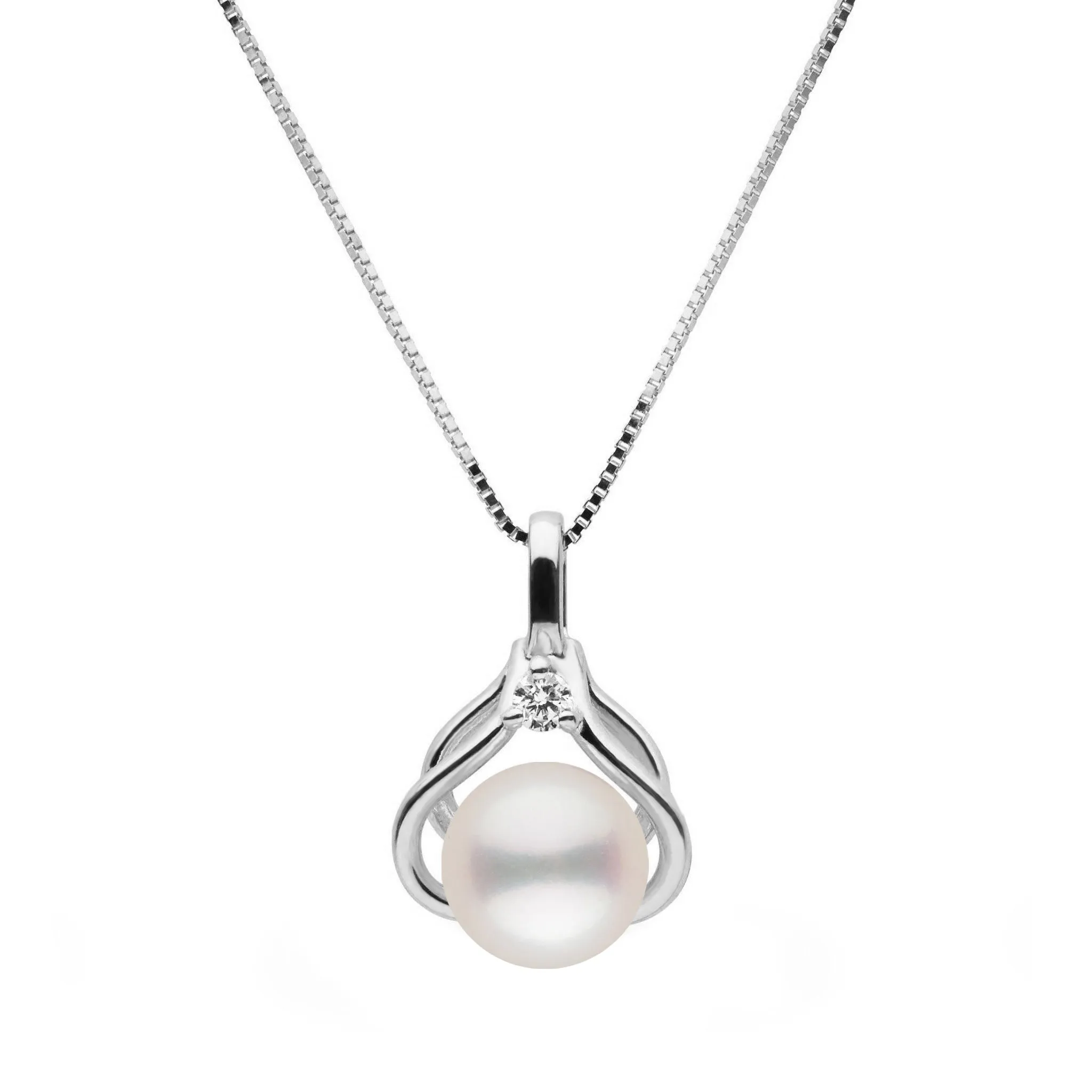 Tiara Collection White Freshadama Pearl and Diamond Pendant