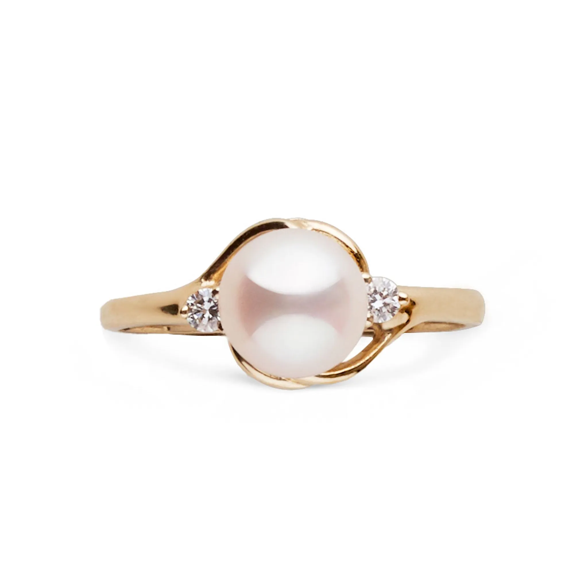 Tiara Collection White Freshadama Pearl and Diamond Ring