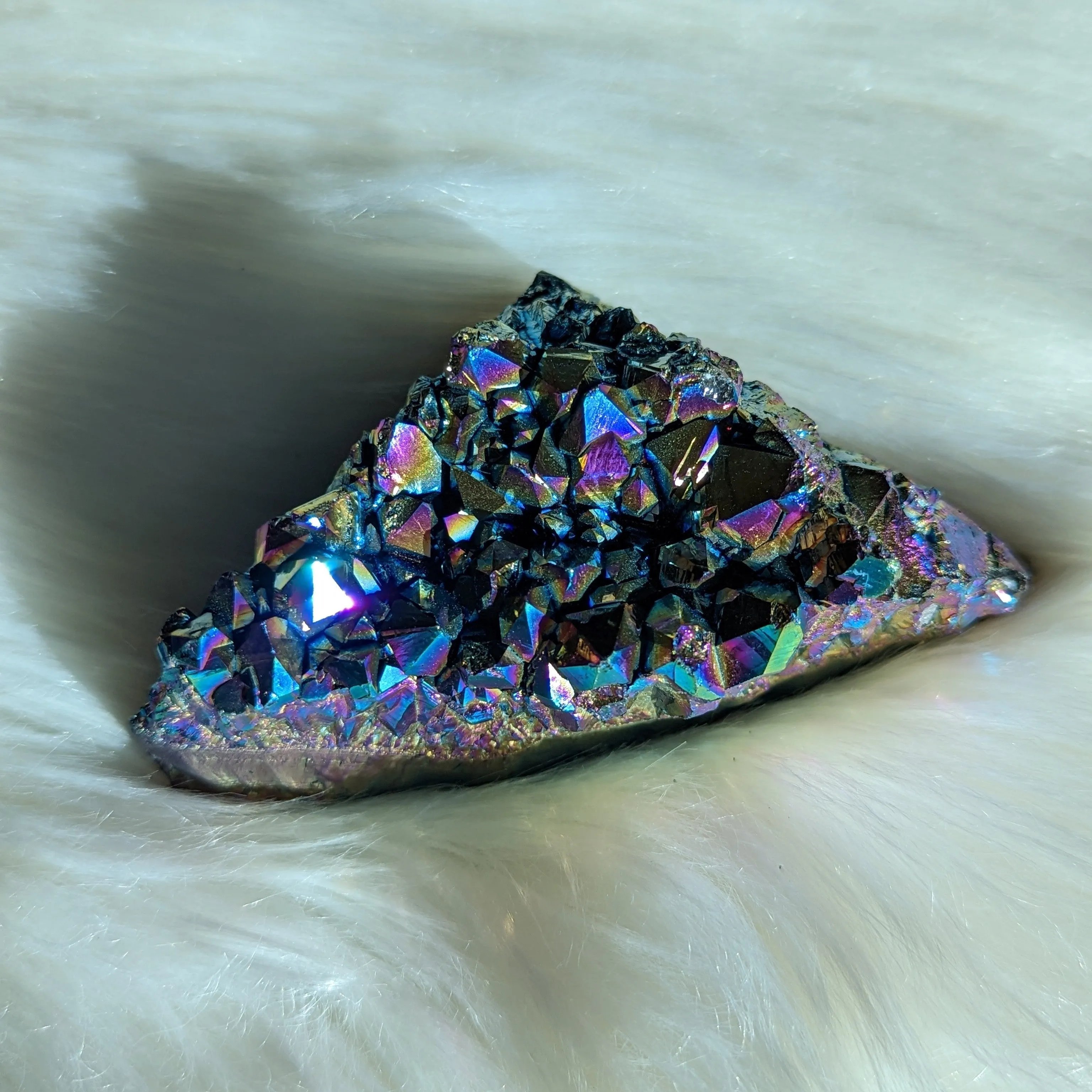 Titanium Rainbow Aura Amethyst Cluster #14~ Vibrant and Energetic