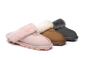 UGG Australian Shepherd Women Slippers Premium Australia Sheepskin Wool Waffle Scuff