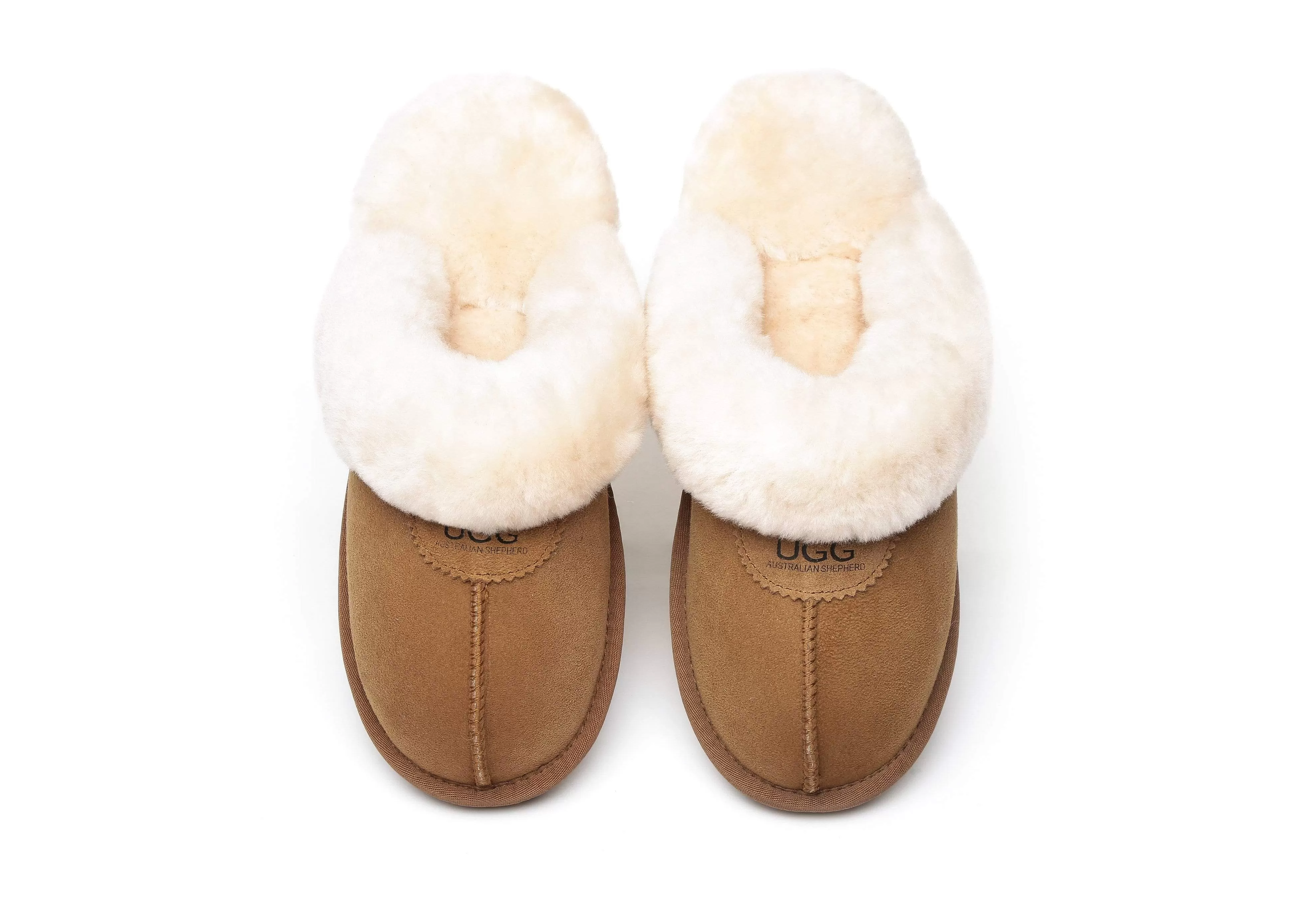 UGG Australian Shepherd Women Slippers Premium Australia Sheepskin Wool Waffle Scuff