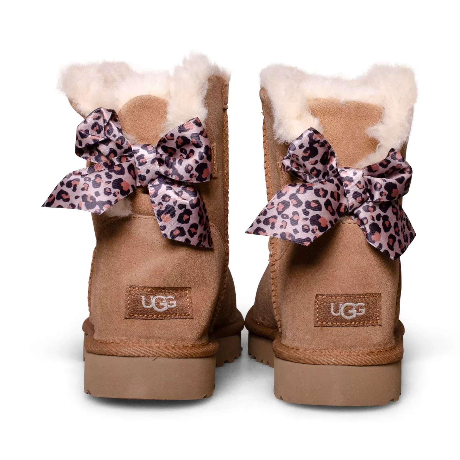 UGG Mini Bailey Bow Leopard Chestnut Boots - Women's