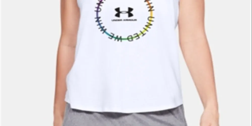 Under Armour Women's Pride Graphic Racerback Tank Top White Size Medium