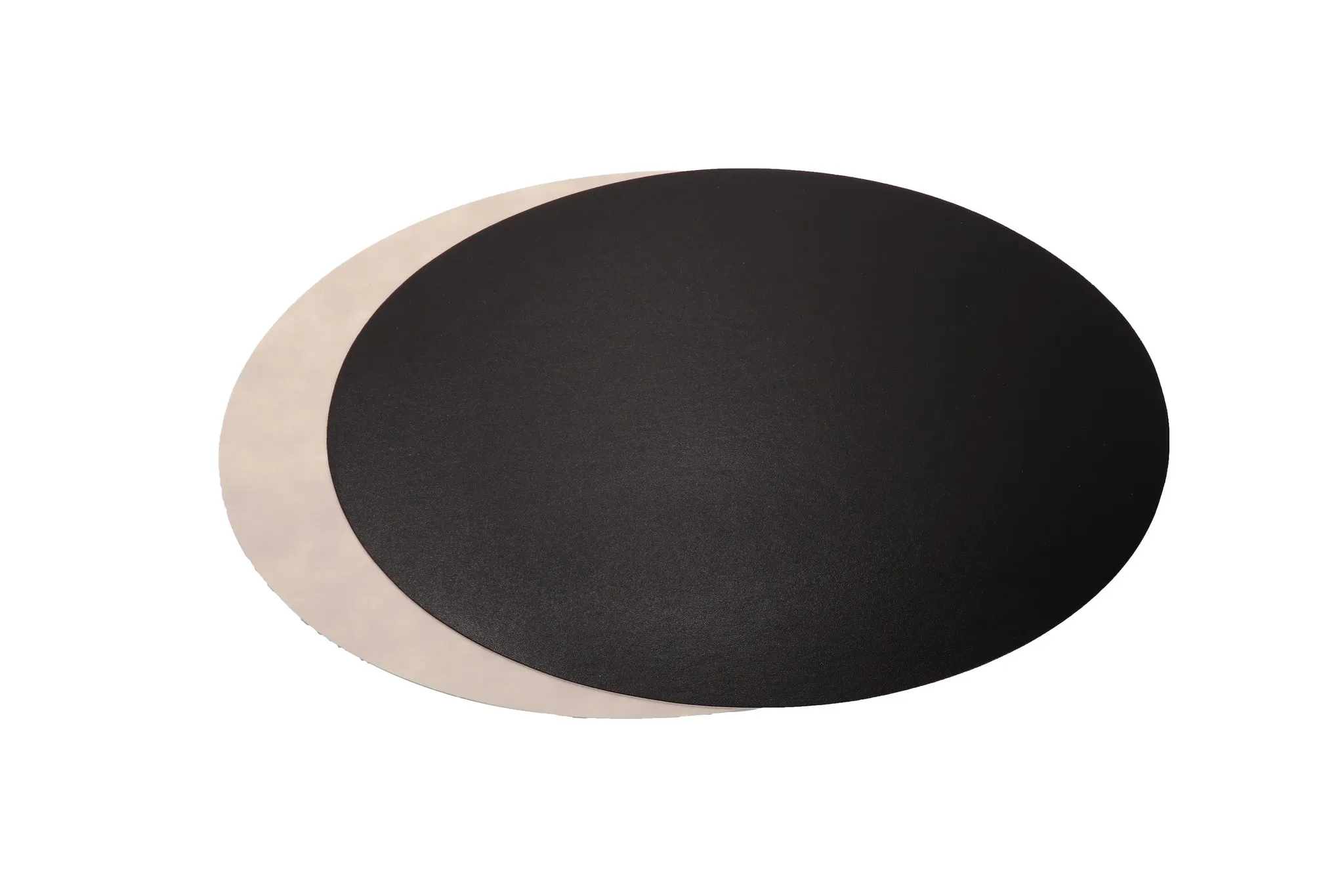 Washable Paper Oval Placemat Reversible in Black/Cachemire