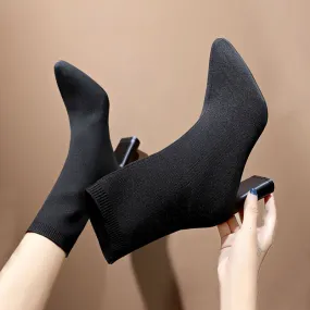 Yarn Pointed High Heels